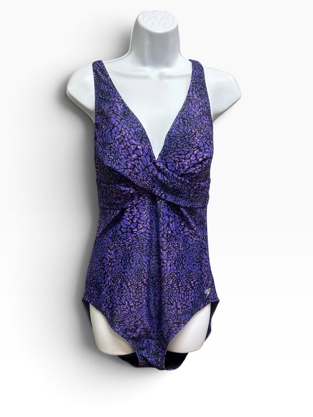 Speedo Purple Animal Print 1 Pc Swimsuit Size 14